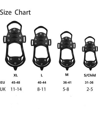 High-Performance Ice Klampen Crampons 10 Teeth Spikes for Enhanced Grip on Shoes | Anti-Slip Spikes for Winter Hiking & Walking - Buy Online on SooperMarket.com