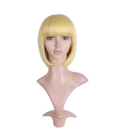 MapofBeauty 12"/30cm Natural Female Short Straight Hair BOB Wig (Gold)