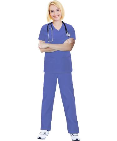 Comfortable and Durable Bahoki Essentials Scrub Set - Ideal for Nurses - Ceil Blue X-Small - Buy Online on SooperMarket.com