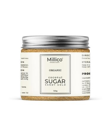 Millico Organic Coconut Sugar Sandy Gold Unrefined Natural Sweetener from Coconut Flower Nectar No Preservatives Added Ideal for Cooking Thai Dishes Baking Coffee and Tea