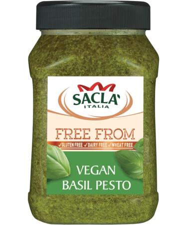 Sacla Italian Vegan Basil Pesto - Perfect with Pasta Pizza Garlic Bread and Tagliatelli - Made with Fresh Basil Leaves Pine Nuts and Olive Oil 950g