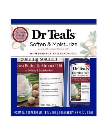 Dr Teal's Soften & Moisturize with Shea Butter & Almond Oil Epsom Salt Soaking Solution and Foaming Bath Gift Set