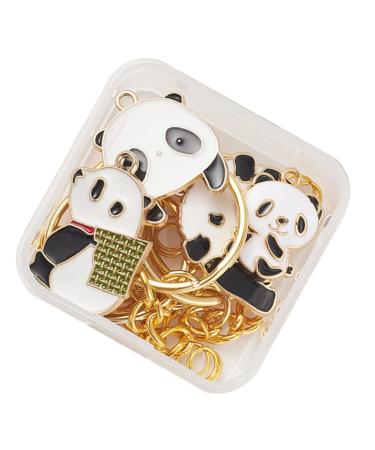 2 Boxes Panda Bamboo Pendant Keychain for Keys Animal Pendant Keychain Key Chain Making Supplies Bag 0.2X2.4X2.7CMx3pcs As Shownx3pcs