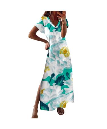 Rytejfes beach dress ladies long big sizes colorful short sexy summer white long -sleeved beach dresses blouse dress maxi dress summer dresses boho dress leisure dress midi dress summer dress beach dress! yellow xxl