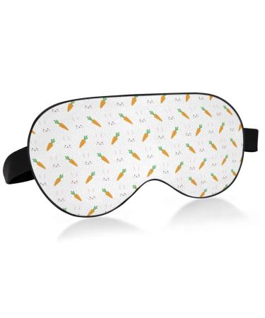 Haskirky Light Blocking Eye Mask Breathable and Adjustable Adult Men and Women Travel on Business Trips Yoga Meditation Light Smooth Comfortable Eye Mask Office Deep Sleep Goodies Rabbit Carrot