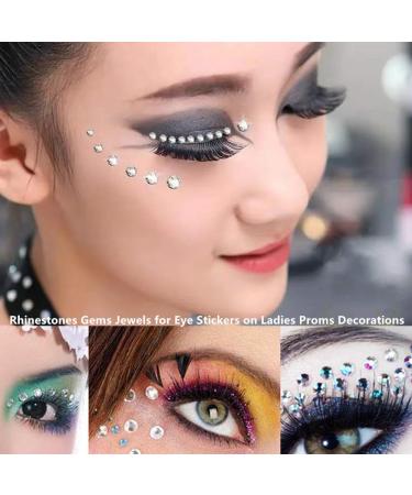 Go Ho 423 Self Adhesive Face Gems Rhinestones for Festival Rave - 3 Sheets + Tweezers - Buy Online on SooperMarket.com