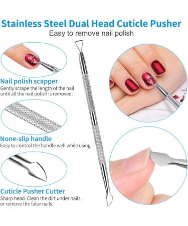 MORGLES Gel Nail Remover Kit - 10 Nail Clips, 300 Cotton Pads, Files, Shiner, Cuticle Pusher, Brush - Purple - Buy Online on SooperMarket.com