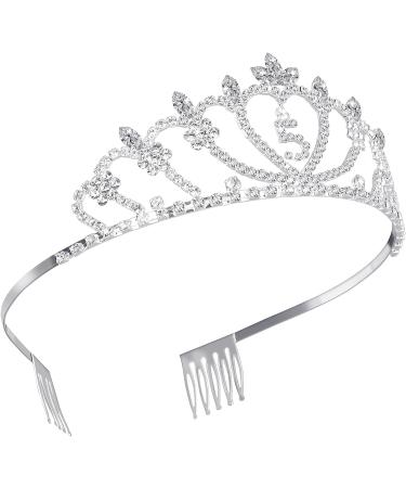 Frcolor 5th Birthday Crown Tiara for Girls | Crystal Rhinestone Princess Headband | 5 Years Old Gift - Buy Online on SooperMarket.com