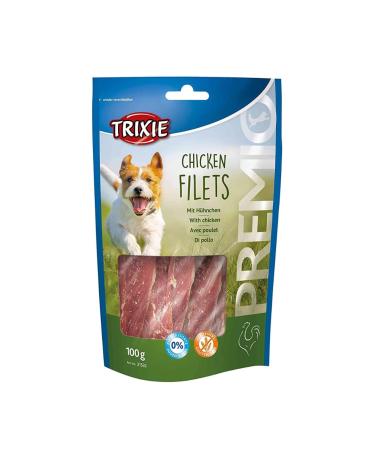 Trixie Hundeleckerli Premio Dog Chicken Filets 100g - Premium treats for dogs gluten -free - without grain & sugar tasty reward for training & at home - 31532 chicken fillets 100 g (1 Pack)