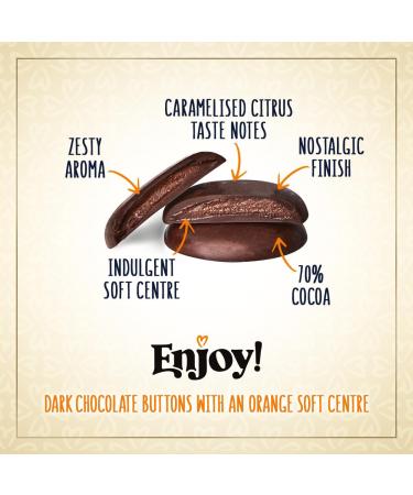 Enjoy! Delicious Vegan Chocolate Buttons | 2 X Packs of Flavour Filled Buttons-Mixed Flavour Gift Pack (Salted Caramel & Orange) | Vegan Dairy & Gluten Free 70% Dark Chocolate | 96g per bag Mixed Pack (Orange & Salted Caramel) - Buy Online on SooperMarket.com