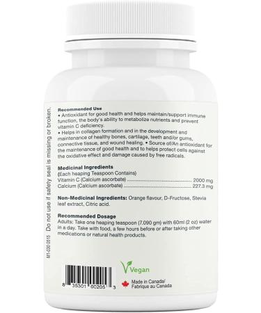 Maxion Vitamin C 2000mg with Calcium Supplement to Support the Immune System and Healthy Bones Cartilage Teeth and Gums Orange Flavour 150g Powder - Buy Online on SooperMarket.com