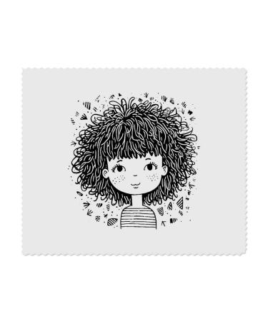 2 x "Girl with Curly Hair" Microfiber Lens/Glasses Cleaning Cloths (LC00023952)