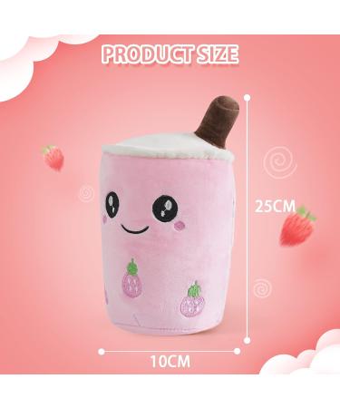Anboor Bubble Tea Plush Pillow - Strawberry 25cm | Cute and Soft Stuffed Animal Toy for Kids | Perfect Gift for Baby and Children - Buy Online on SooperMarket.com