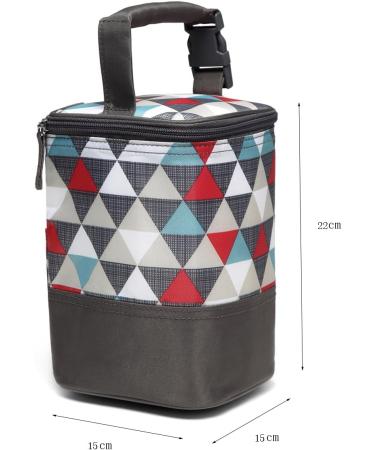 LCY Insulated Baby Bottle Cooler Bag | Holds 4 Bottles | Colorful Triangles | Hanging Strap Included - Buy Online on SooperMarket.com