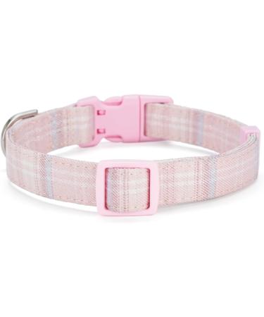 Yudote Soft Dog Collar for Small Dogs | Checkered Fabric Sensitive Skin | Light Pink (1-Pack) - Buy Online on SooperMarket.com