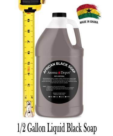 Aroma Depot Raw African Black Soap 1/2 Gallon - 100% Natural for Acne, Eczema, Psoriasis - Handmade from Ghana - Buy Online on SooperMarket.com