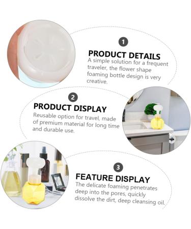 Fomiyes 4-Piece Flower Bubble Bottle Set | Mini Plastic Containers & Foam Soap Dispenser | Transparent 9.7x9.7x16.3cm - Ideal for Home & Travel - Buy Online on SooperMarket.com