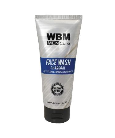 WBM Care Men Deep Cleanse Charcoal Face Wash | Daily Facial Cleanser For All Skin Types | 5.29 Oz