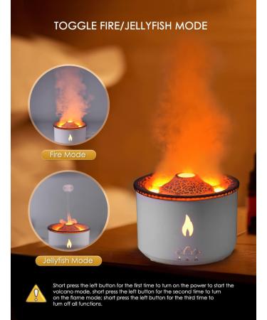 SEAAN Volcano Jellyfish Mist Humidifier 360ml Pro - Pulsating/Continuous Modes, Dual Night Light, Remote Control - Ideal for Bedroom - Buy Online on SooperMarket.com