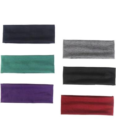 6 Pieces Yoga Cotton Headbands Elastic Head Bands for Teans and Women Assorted Colours - Buy Online on SooperMarket.com