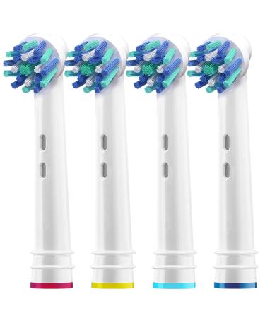 Alayna Replacement Brush Heads Compatible with Oral B- Pack of 4 Cross Style Electric Toothbrush Heads Fits Oralb Braun Bases Quality Cross Bristles for Oral-B