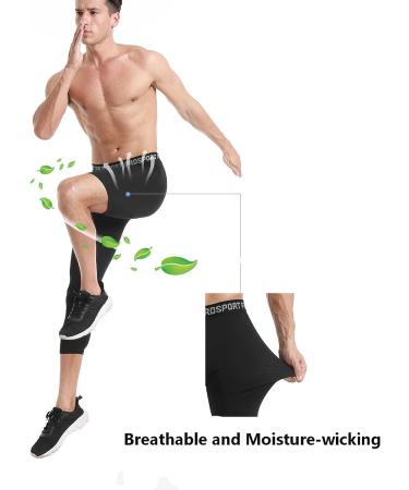 Men's One Leg Compression Capri: White Athletic Base Layer Basketball Tights - Small - Buy Online on SooperMarket.com
