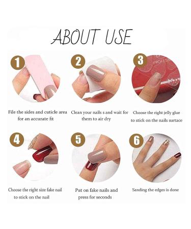 Hkanlre Short Flower False Nails - Colorful Acrylic Butterfly Press on Nails for Women & Girls (24PCS) - Buy Online on SooperMarket.com