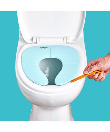 Travel Potty Seat for Toddler, Folding Travel Potty Seat for Boys and Girls, Fits Round & Oval Toilets, 8 Non-Slip Suction Cups with Non-Contact Opening Pry Bar, Aqua
