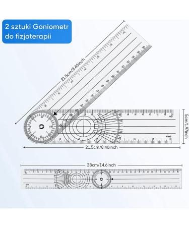 Xeodaun 4 Pieces Goniometer Physiotherapy 360 Degree Rotation Protractor Physiotherapy PVC for Physiotherapy Sports Therapy - Buy Online on SooperMarket.com