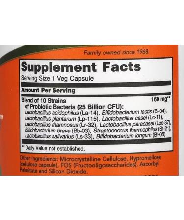 Now Foods Probio-10 10 Bacterial Strains 25 Billion Bacterial Cultures 50 Vegan Capsules - Buy Online on SooperMarket.com