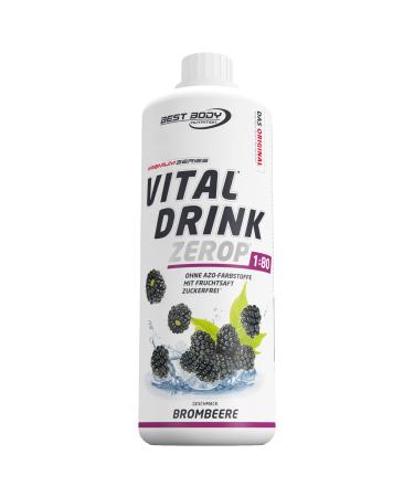 Best Body Nutrition Vital Drink Zerop - original beverage concentrate - Sirup - Sugar -free 1:80 results in 80 liters of finished drink 1000 ml blackberry 1 l (1 Pack)