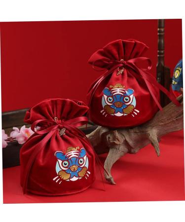 HOMSFOU 2pcs Candy Bag Packaging Bag Wedding Candy Bags Candy Bags for Wedding Decorative Candy Pouches Drawstring Candy Bags Gift Bags Wedding Decor Portable Candy Pouch Festival Supply Red 15x12cm - Buy Online on SooperMarket.com