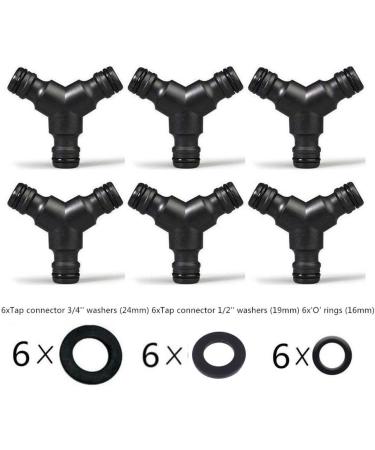 TOPWAYS 6x Y Piece Hose Connector - Plastic Trousers Splitter (3 Way) for Efficient Hose Branching | Durable Hose Divider and Branch Connecting Solution - Buy Online on SooperMarket.com