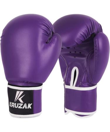 Kruzak Plain Boxing Gloves - Sparring, Kickboxing, Muay Thai, MMA Fighting - Purple, 12 oz - Men & Women - Buy Online on SooperMarket.com