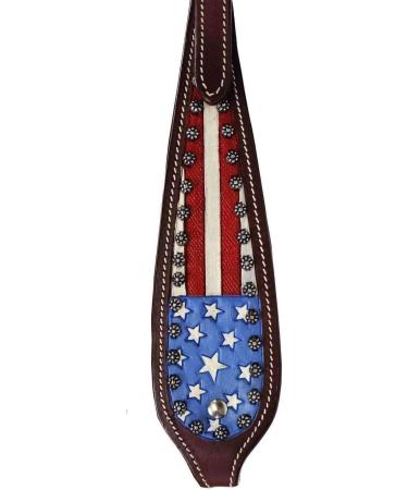 Patriotic American Flag Western Browband Headstall with Reins - Full Size - Buy Online on SooperMarket.com
