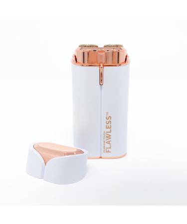 Finishing Touch Flawless Women's Painless Hair Remover Face Duo  Facial Electric Shaver Device  Dermatologist Approved  Hypo-allergenic  White/Rose Gold