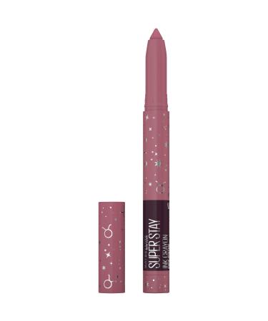 MAYBELLINE New York Super Stay Ink Crayon Matte Longwear Lipstick Makeup Long Lasting Matte Lipstick with Built-In Sharpener Into the Zodiac Limited Edition Stay Exceptional 0.04 oz. Stay Exceptional 0.04 Ounce (Pack of 1)