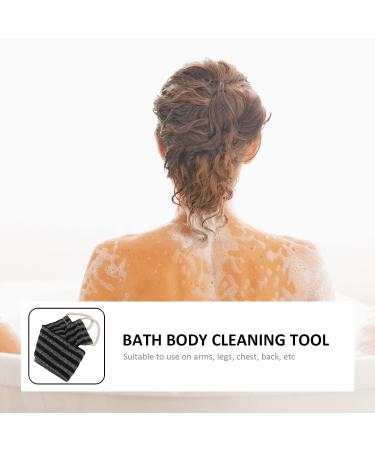 Dual-Sided Body Scrubber Sponge Back Exfoliator - Shower Loofah for Bath - 70x12cm Black - Buy Online on SooperMarket.com