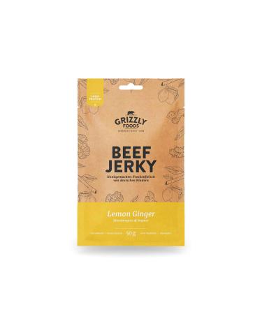 Beef jerky German beef dry meat from beef in the set 10-pack Lemon ginger (10 x 50 g 500 g) 1 piece (10 pack)