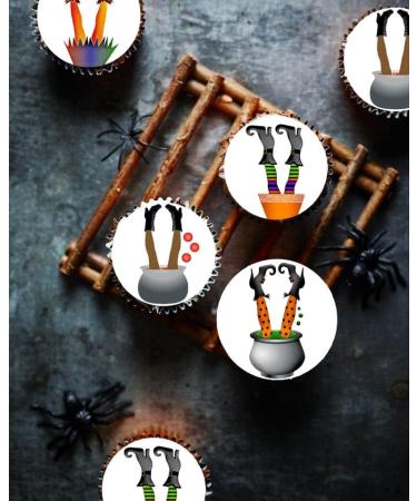 24 x Pre-Cut Halloween Mix 1 Edible Stand up Wafer/Rice Paper Cupcake Toppers Cake Decorations Birthday Party Witch Legs - Buy Online on SooperMarket.com