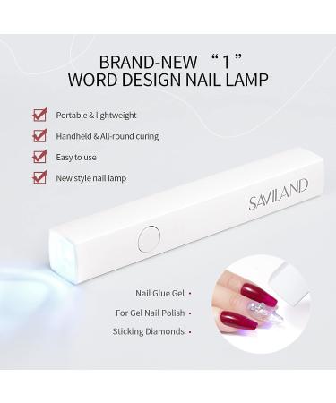Saviland UV Light for Nails - Portable Handheld LED Nail Lamp for Gel Nails | Mini Nail Dryer for Gel Polish Curing | USB Nail Art Flashlight for Home Manicure - Buy Online on SooperMarket.com