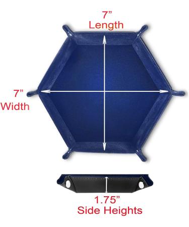 RNK Gaming Folding Hexagon Dice Tray - PU Leather and Blue Velvet for DND Dice Rolling Games - Buy Online on SooperMarket.com