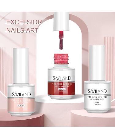 SAVILAND Gel X Nail Polish Kit - White Black Glitter Set with Coffin Tips | Base & Top Coat, Nail Glue, Lamp | DIY Nail Art Extension Tool Kit - Buy Online on SooperMarket.com