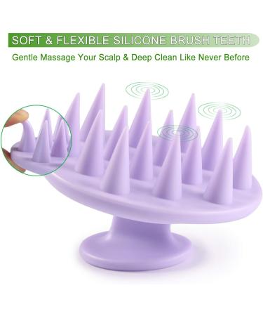 Bestool Hair Scalp Massager Shampoo Brush - Soft Silicone Bristles, Exfoliating Scrubber for Dandruff Treatment, Hair Growth, Stress Relief - Purple - Buy Online on SooperMarket.com