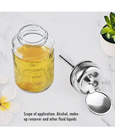 LNQ LUNIQI Glass Pump Dispenser 1 Piece Empty Nail Polish Remover Bottle 80 ml Nail Polish Remover Pump Bottle Push Down Pump Dispenser with Stainless Steel Cap Transparent - Buy Online on SooperMarket.com