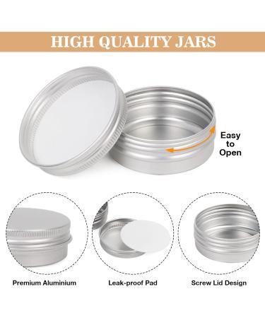 Veuwolm 30-Piece Aluminum Cocks Set - Travel Cream Boxes with 72 Round Stickers Empty Lip Balm Cans for Cosmetics 15ml Silver - Buy Online on SooperMarket.com