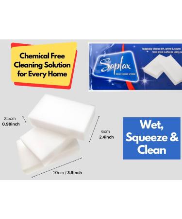 12-Pack Saplax Magic Eraser Sponge - Melamine Home Cleaning Sponge for Pads, Wipes, Stains, Grime & Marks - Chemical-Free Cleaner for Kitchen, Bathroom, Tile, Shoes | Eco-Friendly - Buy Online on SooperMarket.com