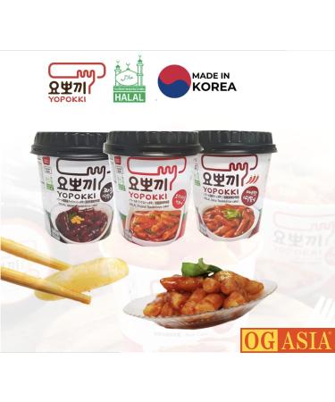 Yopokki 3 SPACK MIX Rice Cake Cups - Korean Instant Rice Cakes - Spicy & Sweet - 400g - OG Asia - International Shipping - Buy Online on SooperMarket.com
