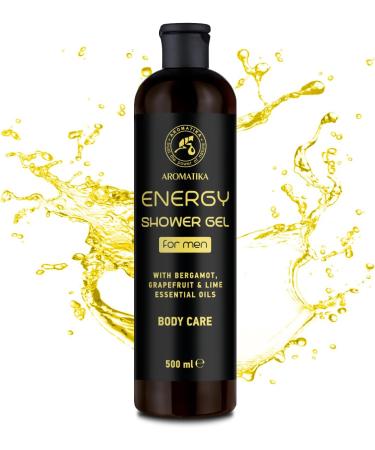 Shower Gel Energy 500ml - Shower Gel for Men - Gel with Bergamot Essential Oil - Grapefruit Essential Oil - Lime Essential Oil - Skin Care - Cleansing and Care - Fresh Fragrance - Body Wash for Him - Buy Online on SooperMarket.com