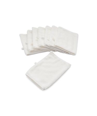 YSN Home Collection - Fluffy Microfiber Wash Mitts Washcloths 16x21cm - 8 Pieces - White